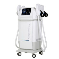 one hiemt machine with 4 emslim handpieces marked build muscle and burn fat