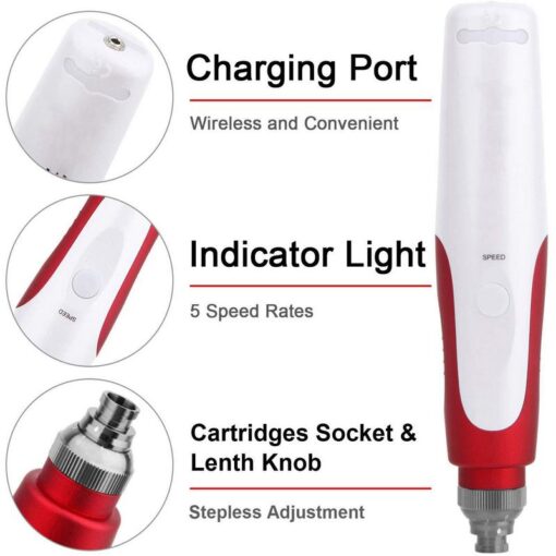 Professional 0.25mm 0.5mm 1.0mm 1.5mm 2mm Dermapen N2 Auto Microneedle System Electric Derma Pen for Skin Rejuvenation - Image 6