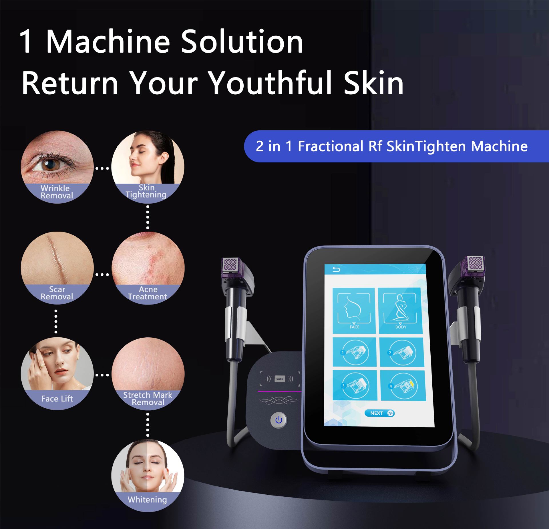 this is a morpheus 8 fractional rf machine with all beauty functions.